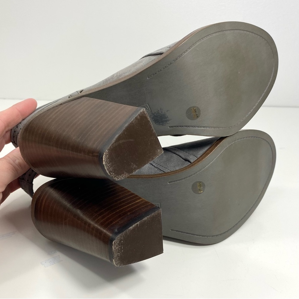 Vince Camuto Koral Gray Greystone Suede Perforated Open Toe Bootie Ankle Boots 9 - Picture 7 of 12